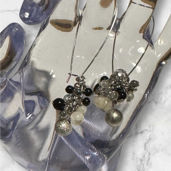 💟💎Vintage Elegant Black Beaded Earrings - Picture 3 of 11